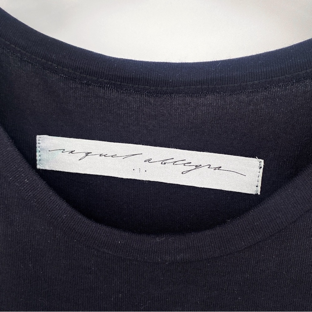 RAQUEL ALLEGRA | Lambskin & Silk Contrast Shift Dress in Black | M - Picture 10 of 13